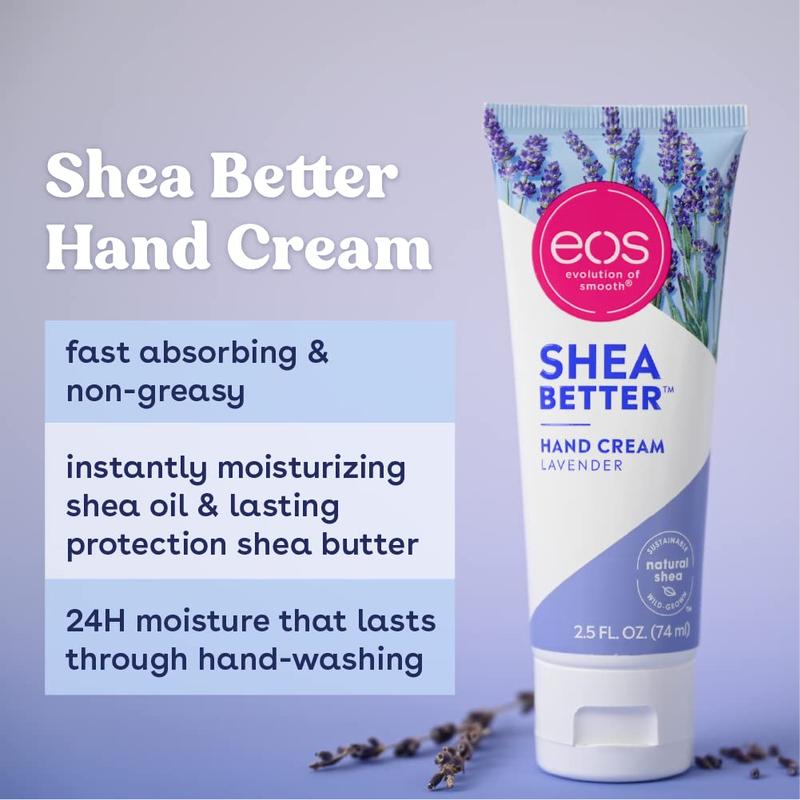 Hand Cream- Lavender, 24-Hour Hydration, Lasts Through Hand-Washing, Skin Care Lotion with Shea Butter, 2.5 fl oz