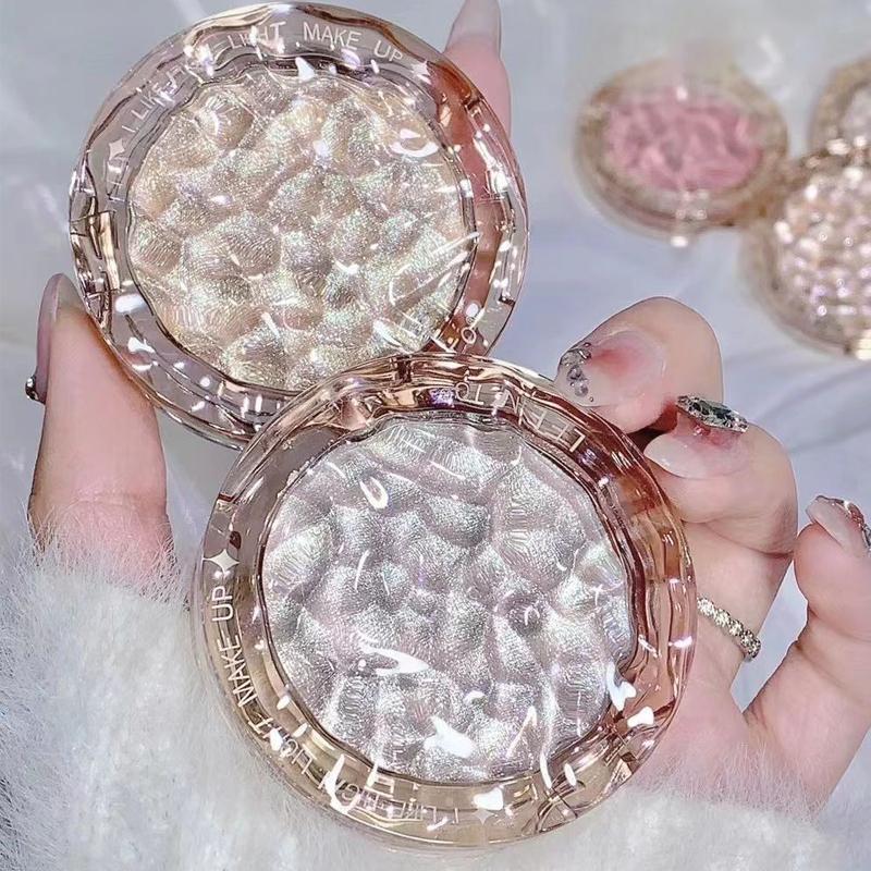 Glitter Highlighter Powder, Shimmering Highlighter Palette, Long Lasting Pearly Makeup Powder, Facial Brightening Cosmetics, Christmas Gift