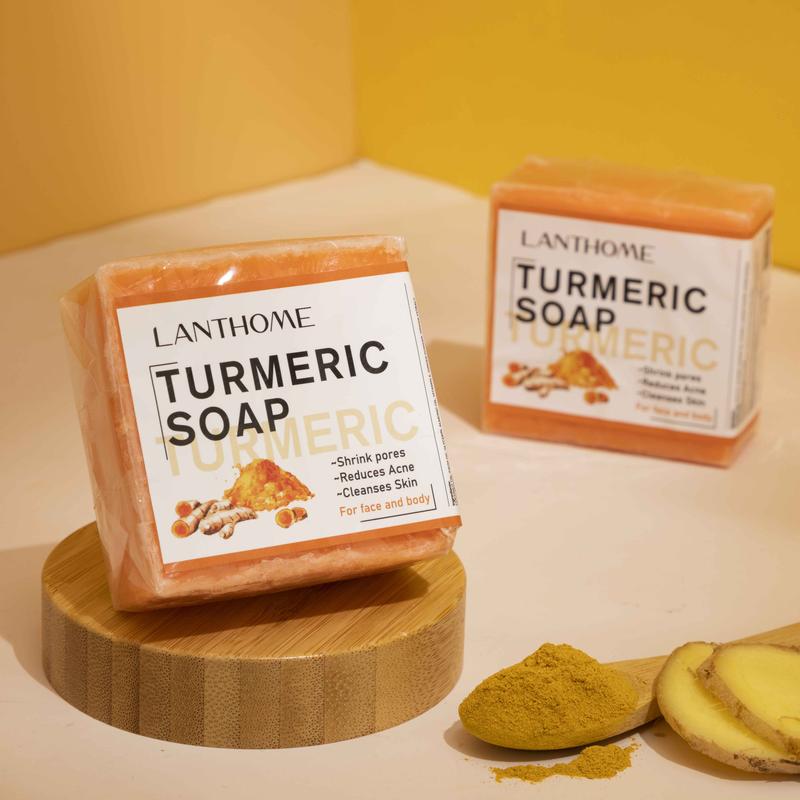 3.53oz Natural Turmeric Soap For Face Wash And Bath To Remove Dark Spots, Handmade Turmeric Soap Bar, Effective Moisturizing Deep Cleansing, Intensive Moisturizing And Softening Skin, Exfoliating Skin, Unisex