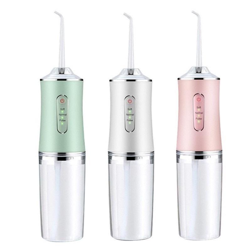 Dental Flosser, 4 Jet Tips 3 Modes 300ML  Waterproof, Portable Rechargeable Oral Irrigator for Home Travel , Braces Care ，Available in three colors