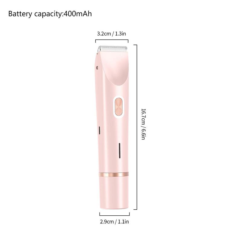 Electric Hair Removal Tool for Women, 2 in 1 Electric Razor for Legs Underarm Face Pubic Hairs, Rechargeable Electric Razor, Body Hair Trimmer