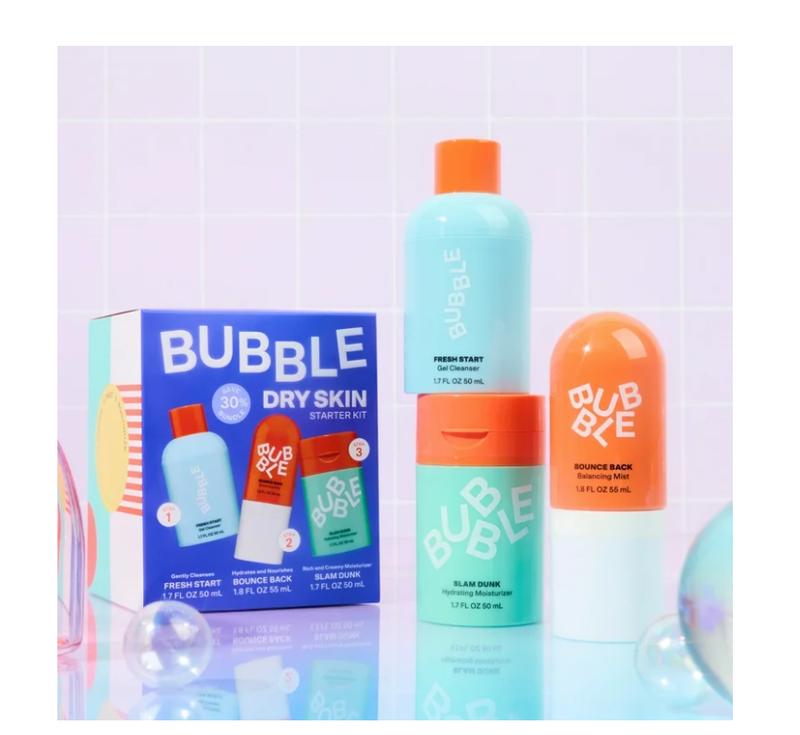 Bubble Skincare 3-Step Hydrating Routine Bundle, for Normal to Dry Skin, Unisex, Set of 3