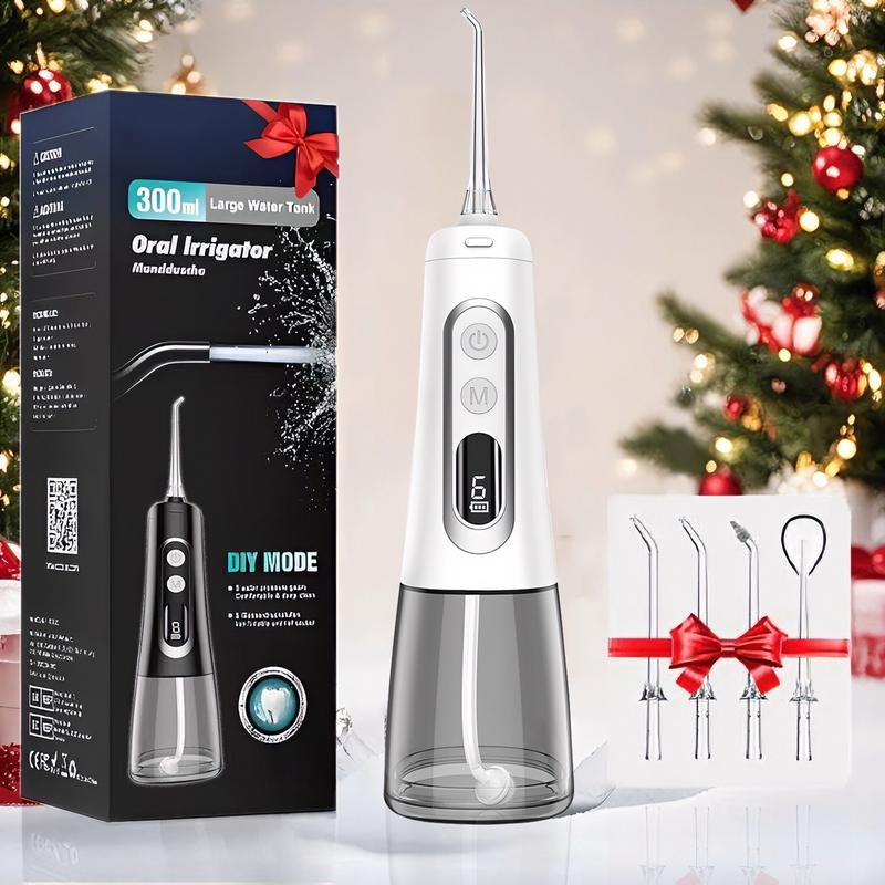 Christmas USB Rechargeable Water Flosser,1 Box Water Flosser with 5 Cleaning Modes, Electric Teeth Cleaner, Oral Cleaning Tool, Portable Oral lrrigator for Home & Travel, Halloween, Christmas, Fall Gift,Winter Gift, Gender Neutral Hygiene Products 2024