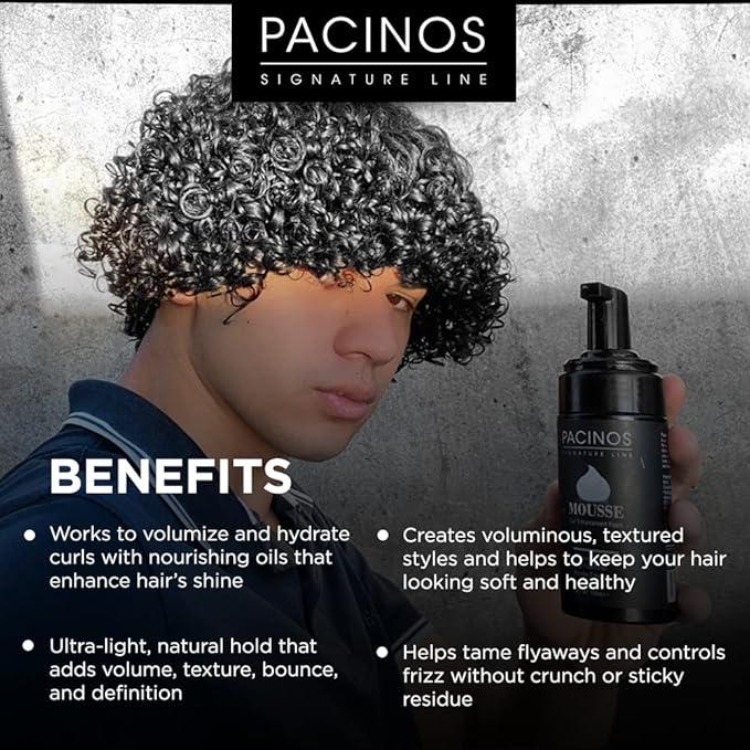 Pacinos Signature Line Curl Enhancing Mousse: Light-Medium Hold, Low Shine – Hydrating & Volumizing Styling