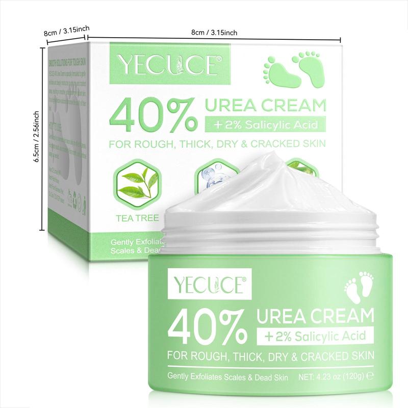 40 % Urea Foot Cream, 1 Box Moisturizing Foot Lotion with Hyaluronic Acid & Tea Tree & Aloe Vera, Deeply Hydrating Skin Care Product for Hand & Foot