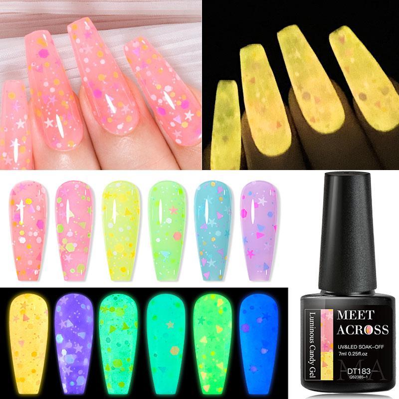 Fluorescent Gel Nail Polish Set, 24pcs set Luminous Reflective Nail Gel, Soak Off DIY Varnish UV Gel, Professional Nail Art & Nail Polish for Women & Girls