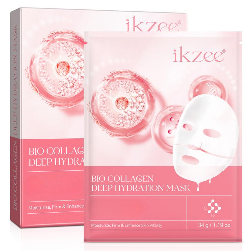 Ikzee Collagen Sheet Mask, Deep Hydration Mask, Firming Daily Face Mask, Hydrating Overnight Hydrogel (Pack of 4)