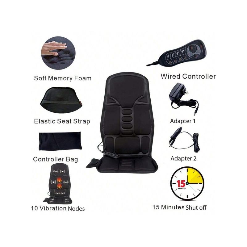 E-Verse Store 8Kinds Massage Seat Cushion Heated Back Neck Body Massager Chair For Home&Car