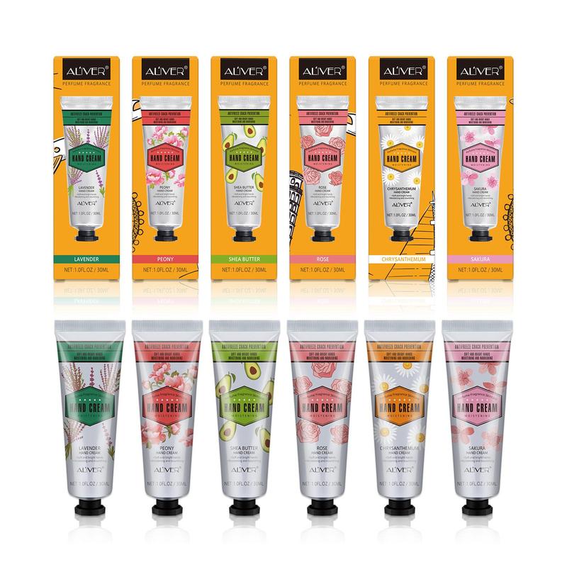 Moisturizing Hand Cream Set, 6 Counts set Refreshing & Non-greasy Hand Lotion for Dry Cracked Hands, Hand Care Product for Women & Men, Christmas Gift