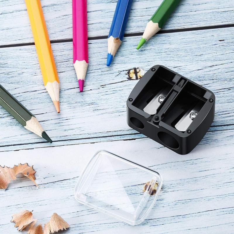 5 Pack Makeup Pencil Sharpener Eyeliner Sharpener Lip Pencil Sharpener Cosmetic Pencil Sharpener Dual Sharpener (Black)