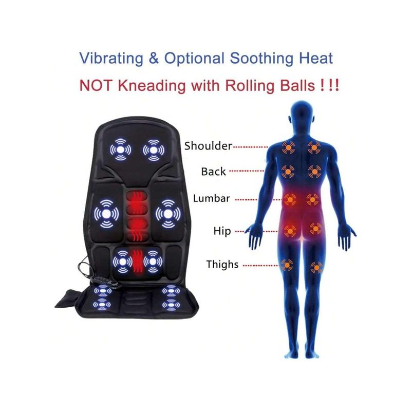 E-Verse Store 8Kinds Massage Seat Cushion Heated Back Neck Body Massager Chair For Home&Car