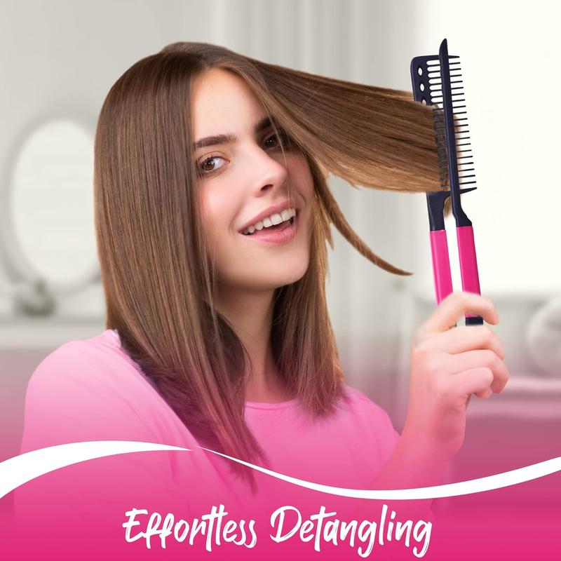 Herstyler Straightening Comb For Hair - Flat Iron Comb For Great Tresses With A Firm Grip (Pink) Smooth Handy Comfortable Comb