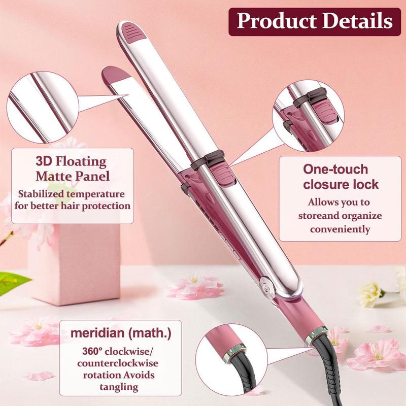 2 in 1 Curling Hair Iron, Curlers & Straighteners Machine, Flat Iron for Home & Salon Use, Professional Hair Styling Tool for Women & Girls