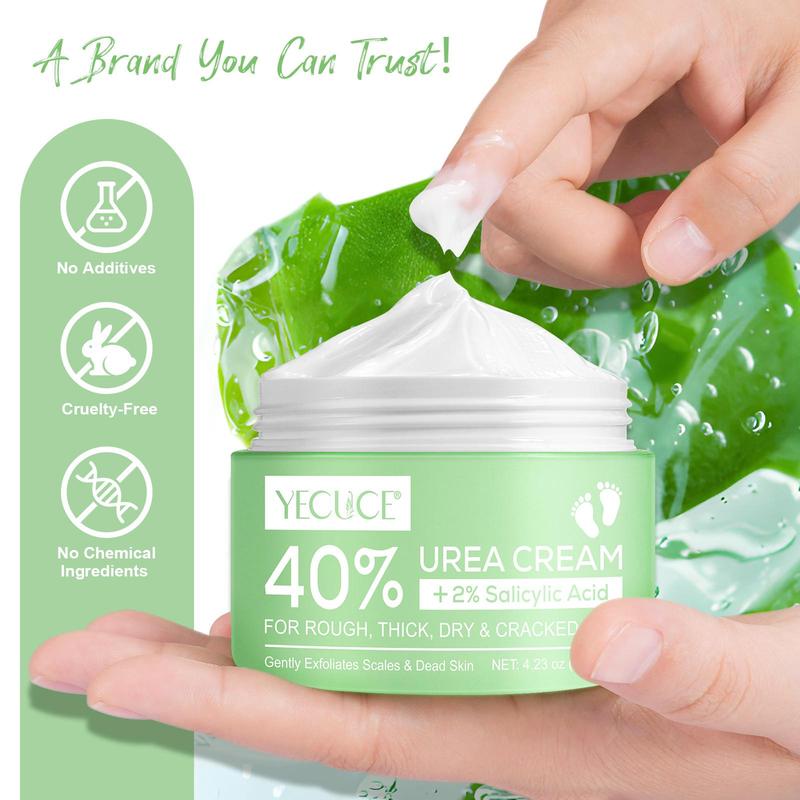 40 % Urea Foot Cream, 1 Box Moisturizing Foot Lotion with Hyaluronic Acid & Tea Tree & Aloe Vera, Deeply Hydrating Skin Care Product for Hand & Foot