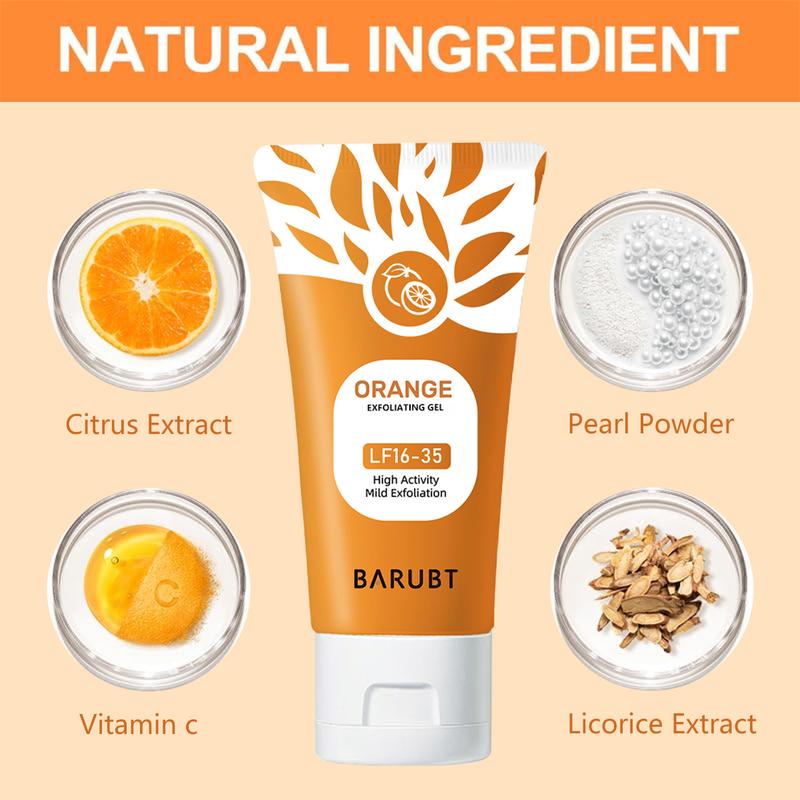 (New) 2024 Orange Exfoliating Gel Scrub Face Body Skin, Facial Exfoliator 50g Skincare