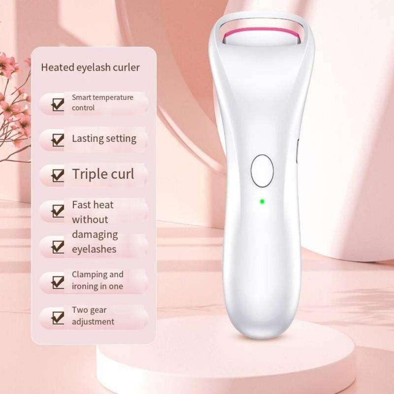 Electric Eyelash Curler, Portable Electric Heating Eyelash Curler with Two Gear Adjustment, Professional Eye Makeup Tool for Women