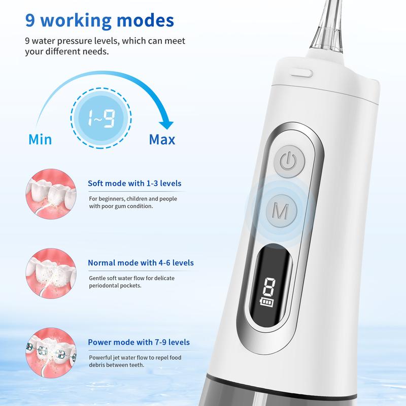 Christmas USB Rechargeable Water Flosser,1 Box Water Flosser with 5 Cleaning Modes, Electric Teeth Cleaner, Oral Cleaning Tool, Portable Oral lrrigator for Home & Travel, Halloween, Christmas, Fall Gift,Winter Gift, Gender Neutral Hygiene Products 2024