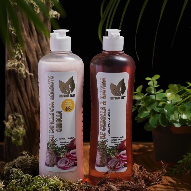 Natural Sant-Onion shampoo and leave in conditioner, Rosemary and biotin 16 Fl OZ   500 ml Moisturizer Cleanser Comfort