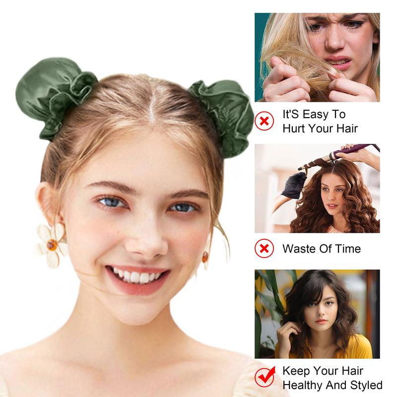 6 Pcs Heatless Hair Curling Set - Satin Overnight Curling Headbands for Beautiful Curls Without Heat Damage