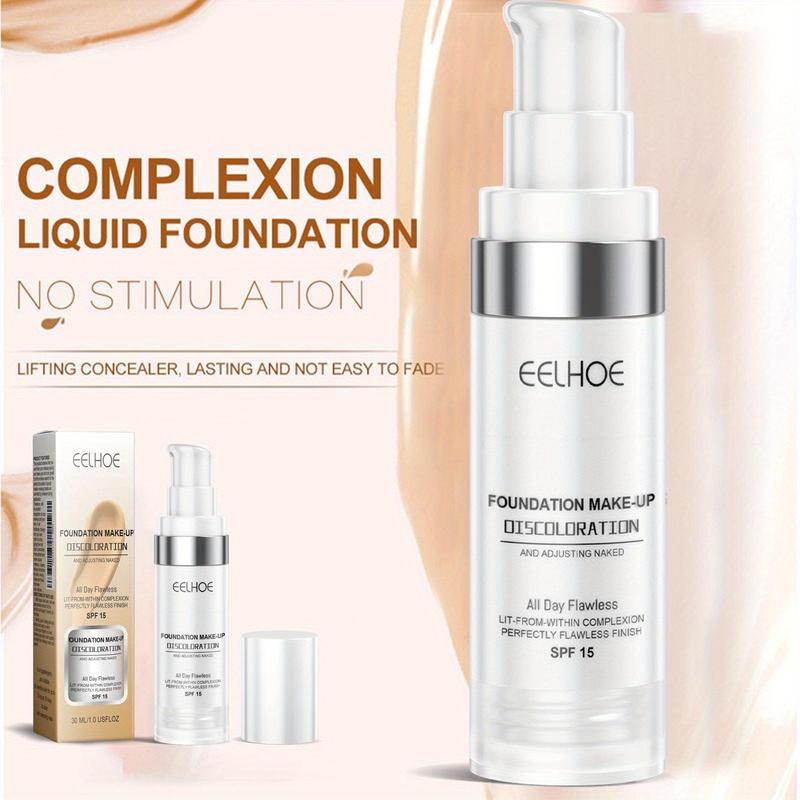 Long Lasting Color Changing Foundation, 1 Box Moisturizing Foundation, Waterproof & Sweatproof Foundation, Full Coverage Flawless Makeup Cream for Women & Girls, Christmas Gift