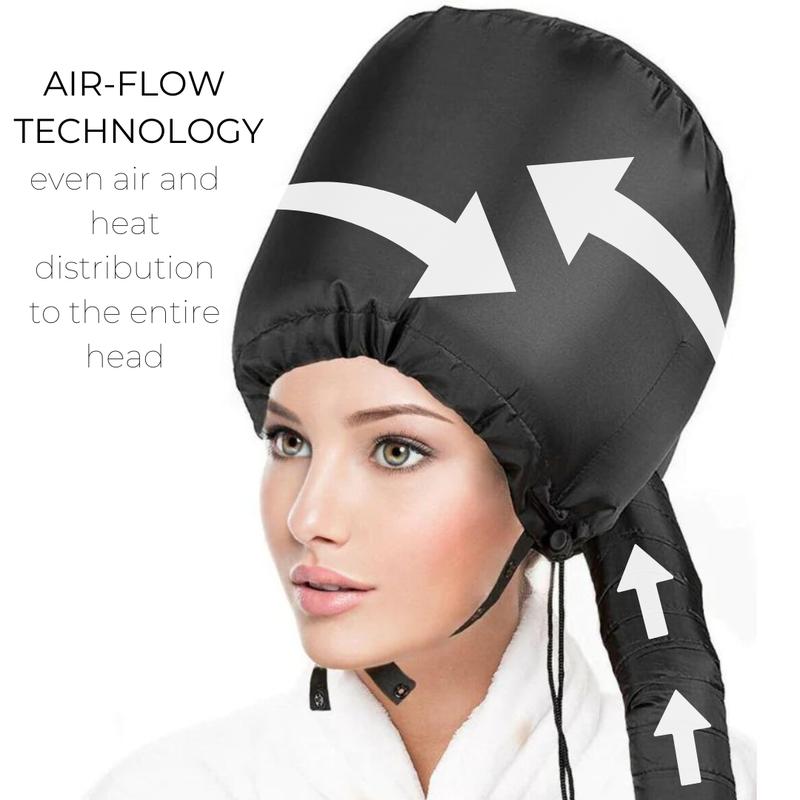 Bonnet hair Dryer - Soft Hood Hair Dryer Adjustable Dryer Cap with Headband - hair drying hoods - Deep Conditioning and Hair Drying - Blow-Dryer with Case