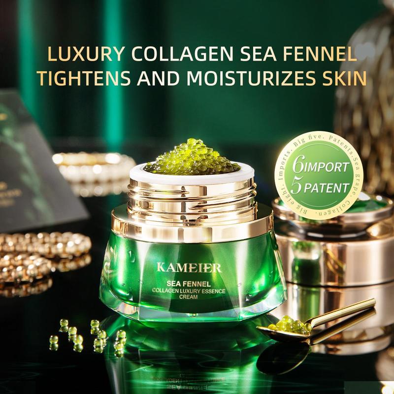 Sea Fennel Collagen Essence Cream, Moisturizing Day & Night Cream, Brightening Essence Moisturiser, Hydrating Face Lotion for Women & Men Skin Care, Christmas Gift