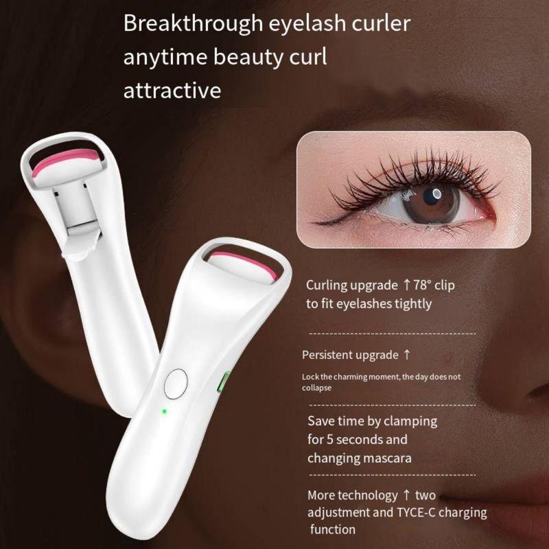 Electric Eyelash Curler, Portable Electric Heating Eyelash Curler with Two Gear Adjustment, Professional Eye Makeup Tool for Women