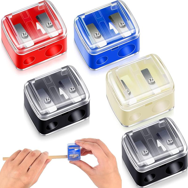 5 Pack Makeup Pencil Sharpener Eyeliner Sharpener Lip Pencil Sharpener Cosmetic Pencil Sharpener Dual Sharpener (Black)