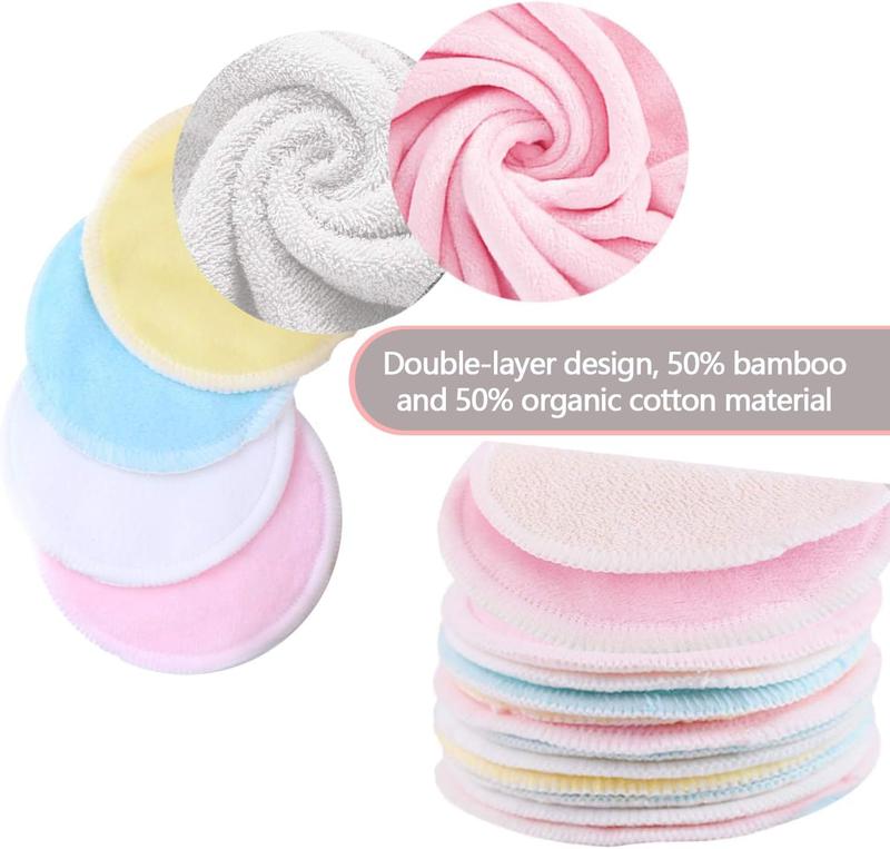 Reusable Makeup Remover Pads (24 Pack) with 2 Bags for Laundry & Storage, Reusable  Cotton Rounds,  Reusable Cotton Pads for All  Types