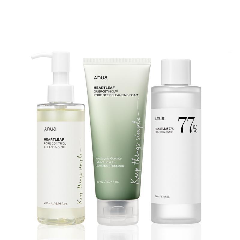 [Anua] Ultimate Skincare Set for PM Skincare (Oil Cleanser + Cleansing Foam + Toner + Discoloration Serum + Calming Moisturizer) | Nightly skincare Korean Skin Repair Comfort Moisture Moisturizing beautykit travel cleanser piel hidra tada sun serum