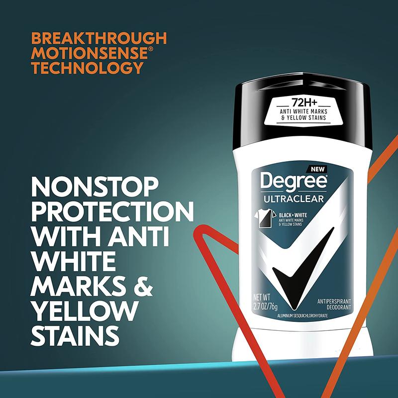 Degree Men Ultraclear Antiperspirant Deodorant Black+White 2 Count 72-Hour Sweat & Odor Protection Antiperspirant for Men with Motionsense Technology 2.7 Oz Unilever