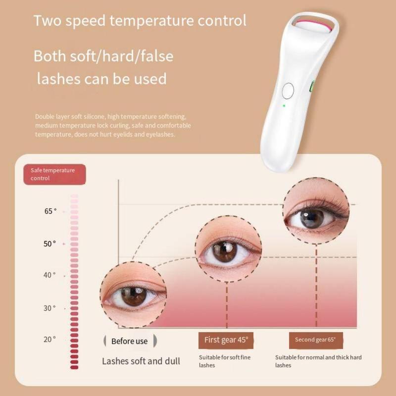 Electric Eyelash Curler, Portable Electric Heating Eyelash Curler with Two Gear Adjustment, Professional Eye Makeup Tool for Women