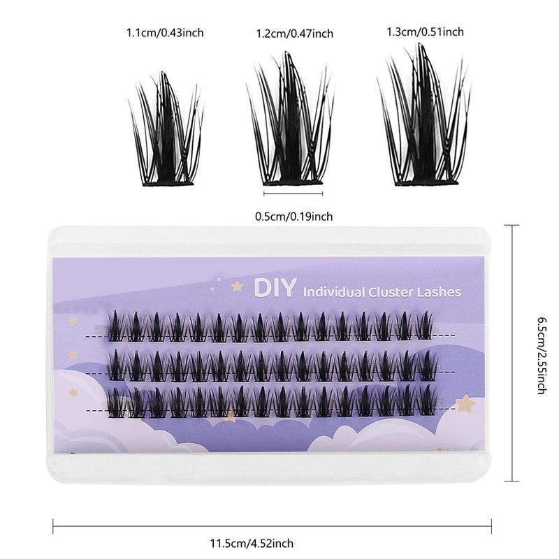 Natural False Eyelashes, 48pcs set Individual False Eyelashes, Fluffy Curly Faux Cluster Lashes, Portable Makeup Tool for Women