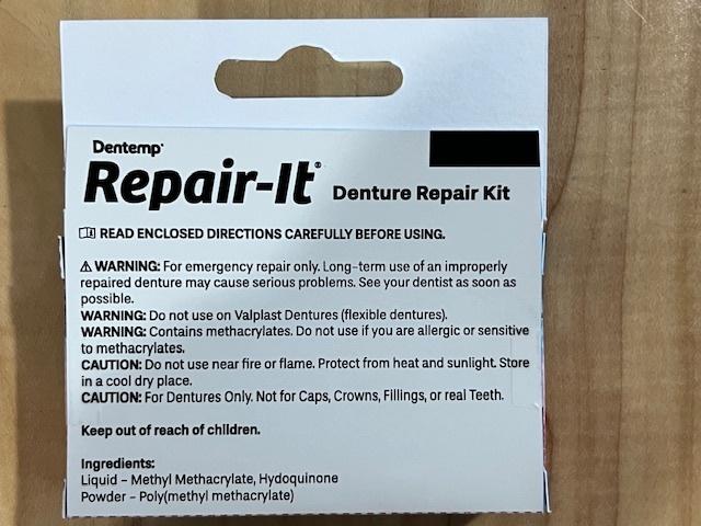 Dentemp Repair Kit - Repair-It Denture Repair Kit - Repairs Broken Dentures - Denture Repair to Mend Cracks & Replace Loose Teeth DIY