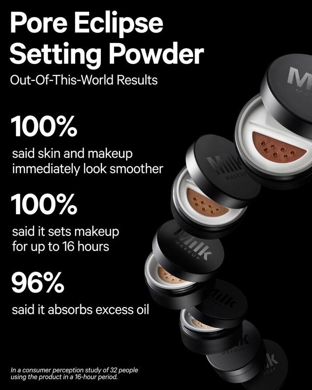 Milk Makeup Pore Eclipse Matte Translucent Setting Powder - Sets Makeup for Up to 16 Hours, Blurs Pores and Fine Lines & Controls Shine - Vegan & Cruelty Free