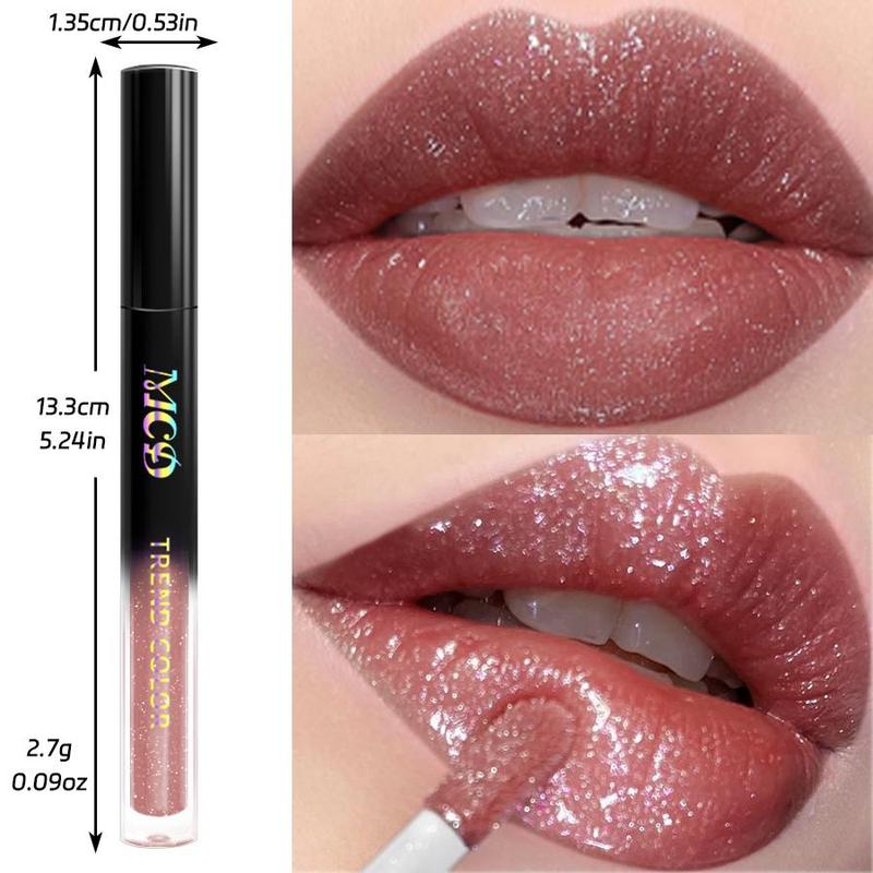 Long-lasting Waterproof Liquid Glitter Lipstick, 1 Count Shimmer Pearlescent Lipstick, Makeup Gift For Women, Christmas Gift