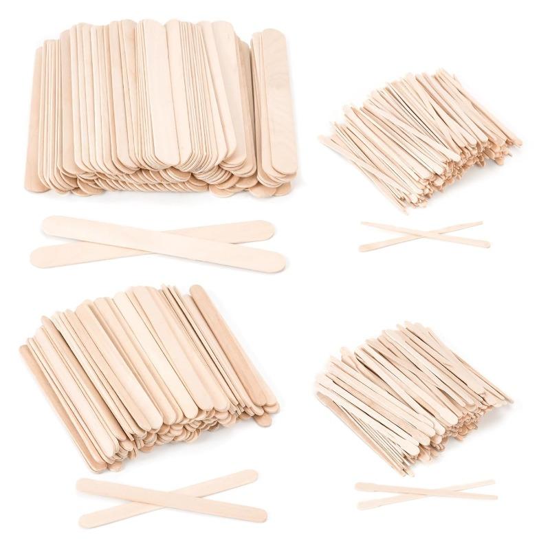 1000Pack Waxing Sticks - 4 Style Assorted Wood Wax Sticks for Body Face Hair Removal, Eyebrow Lip Nose Small Waxing Applicator Sticks, Wax Spatula Applicator Wooden Craft Sticks