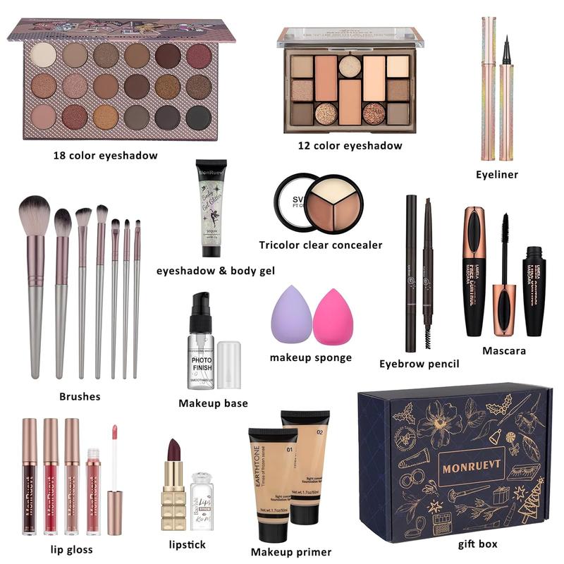 Makeup Kits for Teens Makeup Kit for Teenager Women Full Kit Makeup Gift Set for Teen Girls Eyeshadow Palette Foundation Concealer Makeup Gift Set for Women