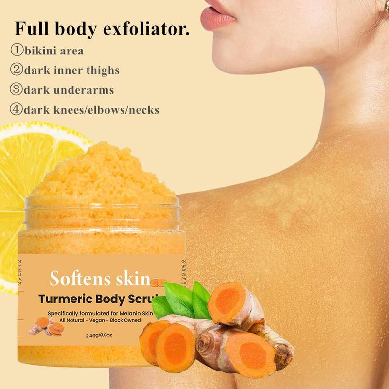 Turmeric Body Scrub, Moisturizing Body Scrub, Gentle Cleansing and Exfoliation Body Care Product for Women & Men All Skin Types