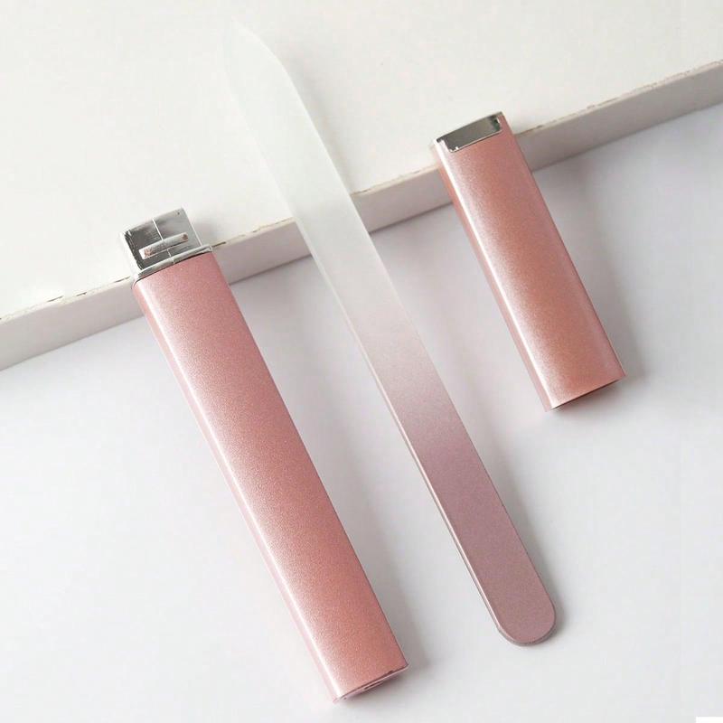 1 Set Glass Nail File, Nail Art Aids, Professional Manicure Tool For Home & Beauty Salon Use