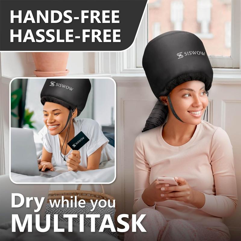 Mesh Blow Hood for Drying Curly Hair - Hair Dryer Cap Diffuser Cap for Curly Hair, Speeds Up Drying Time, Safe Deep Conditioning at Home - Portable, Adjustable