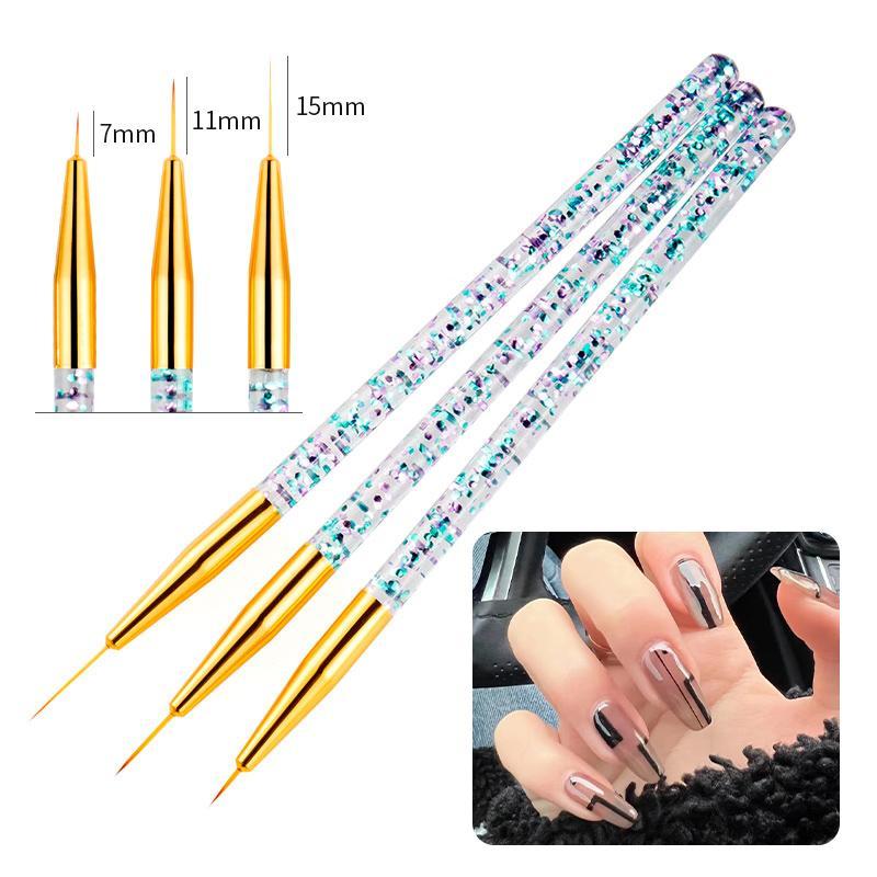 3pcs Nail Art Brush, Nail Art Design Painting Brush, Nail Art Drawing Brush, DIY Nail Art Design Tool, Nail Art Pen