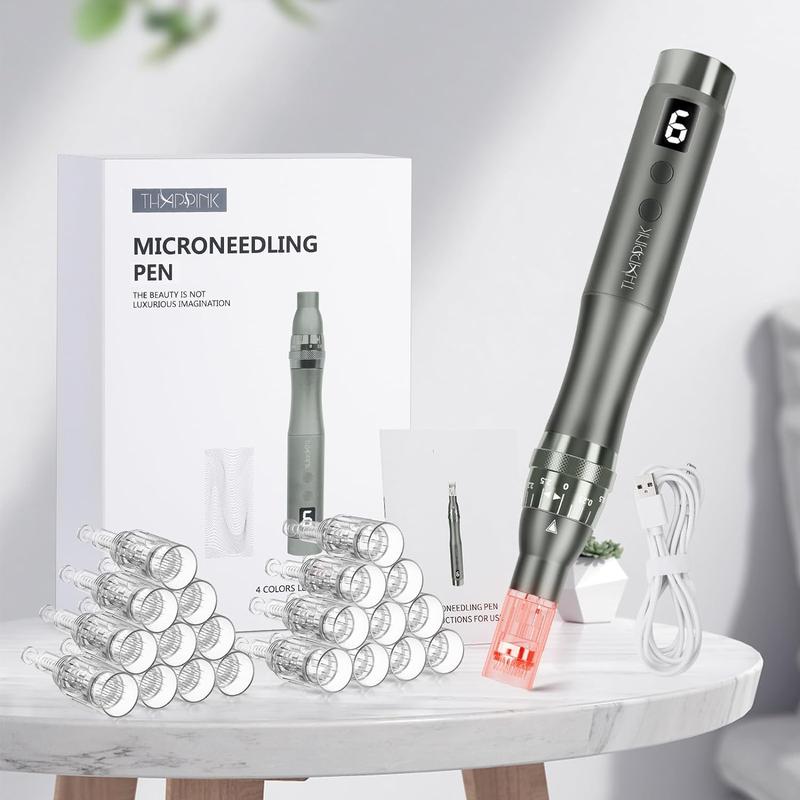 Microneedling Pen Professional Microneedle Pen with 20 Replacement Cartridges for Home Use