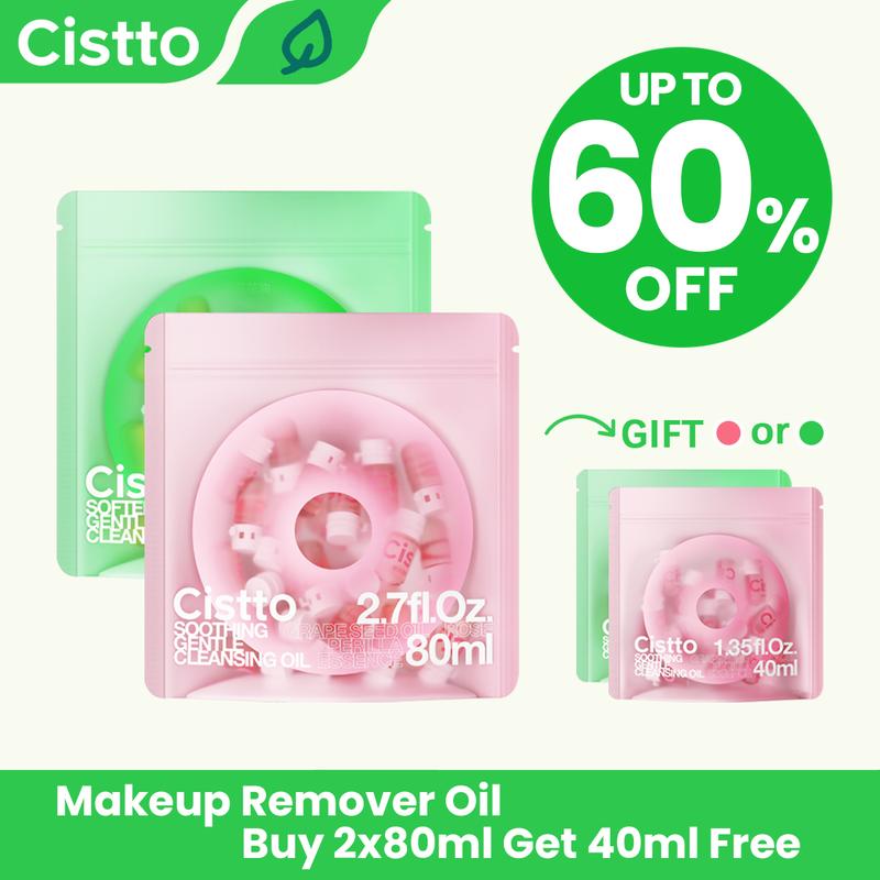 Cistto Cleansing Oil Travel-Size ,Makeup Remover Disposable Cleansing Capsule for Oily,Dry and Sensitive Skin -40 or 80 Capsules