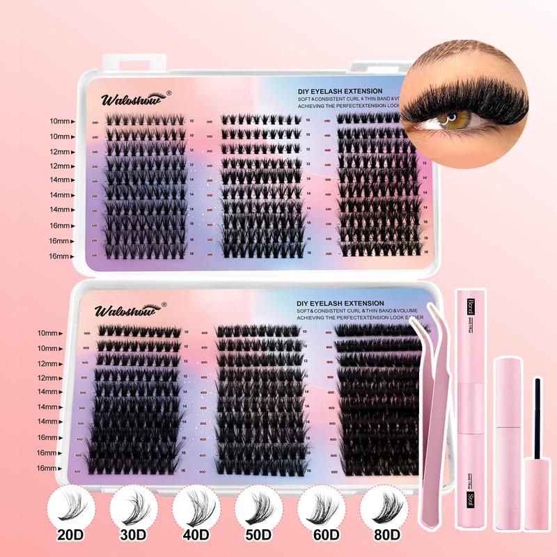 Individual False Eyelashes Kit, 1 Set Mixed Length & Styles Natural Look Eyelash Extensions, Self Grafting Curl Eyelashes, Eye Makeup Accessories, Christmas Gift