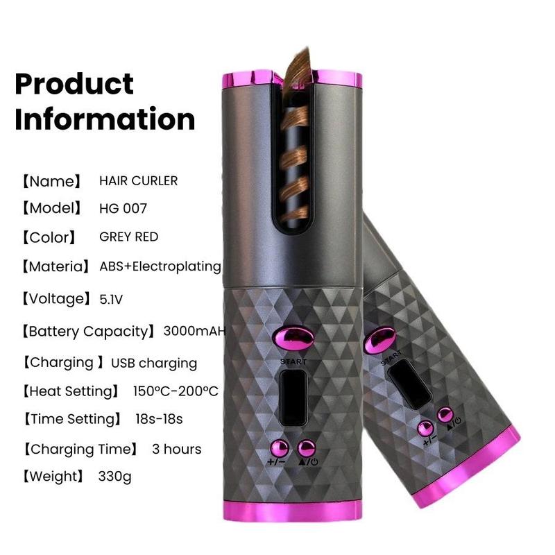 Automatic Hair Curler, 1 Box USB Rechargeable Wireless Hair Curler & Accessories, Hair Styling Tool for Women & Girls