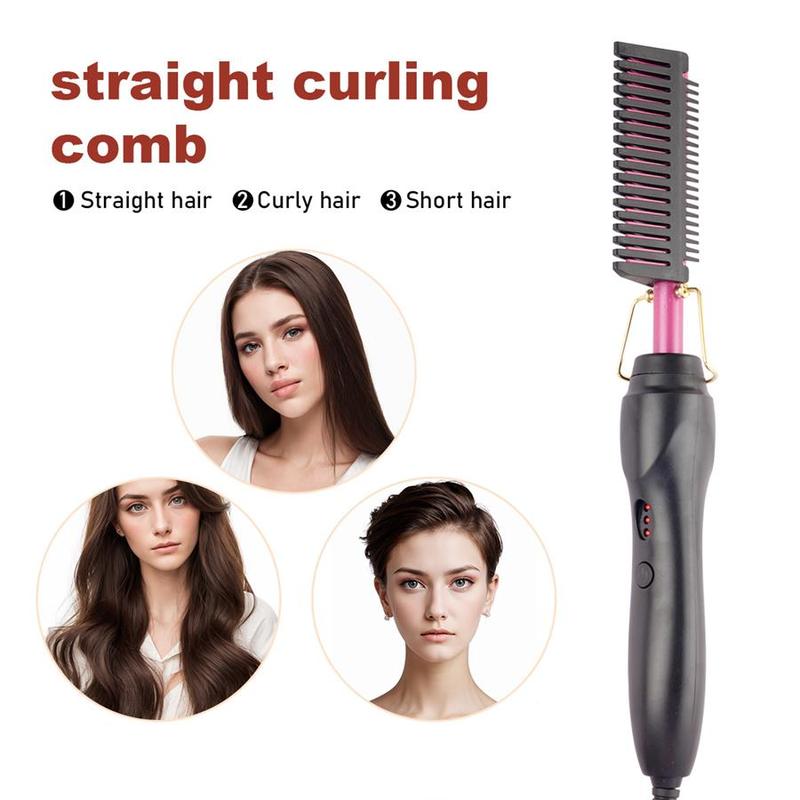 Electric Heated Hair Straightener Comb, Multifunctional Hair Straightening Brush, Wet & Dry Hair Styling Tool for Home & Salon Use, Christmas Gift