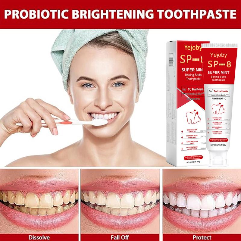 SP-8 [Triple Whitening] Probiotic Whitening Toothpaste, Free of Fluoride, Hydroxyapatite, Anti plaque, Oral Health Management,sp-8,sp-6,sp8,sp6