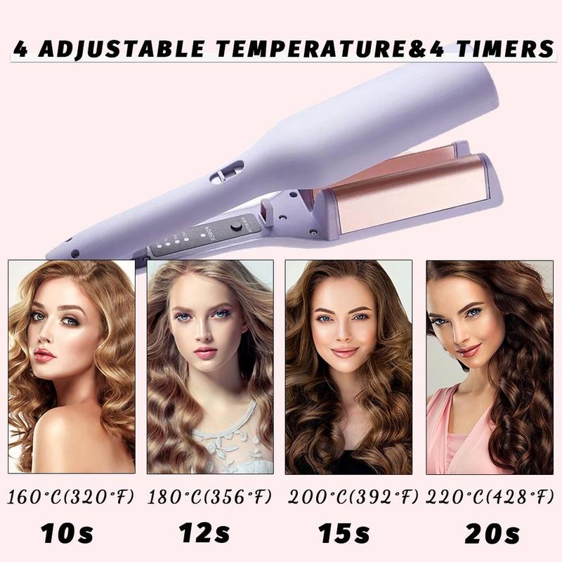 [Wavy Chic] French wave curling iron, 32MM French V-shaped curling iron, 4-speed temperature adjustment, fast heating adjustable temperature, suitable for any hairstyle hair type