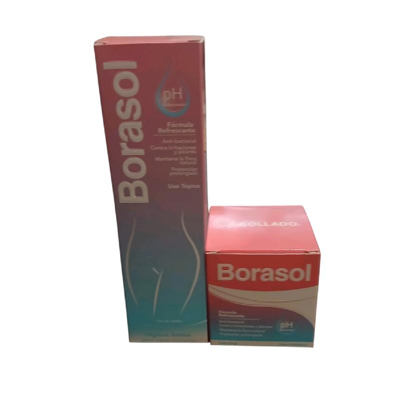 Borasol Liquid Antiseptic Refreshing Femenine Wash 4 FL.Oz.(120ml)  and the powder 4 oz